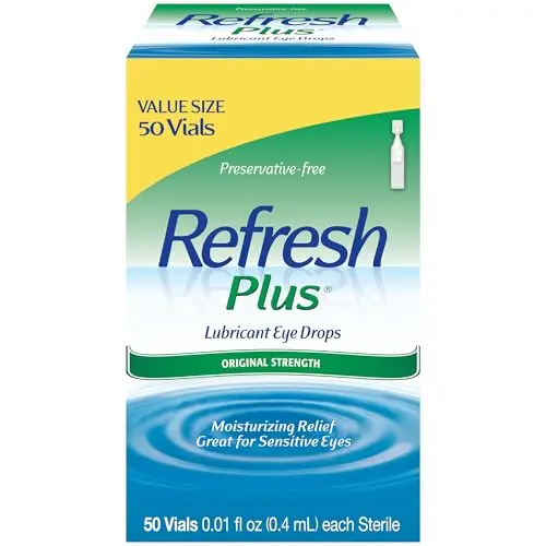 Refresh Plus preservative-free lubricant eye drops in single-use containers