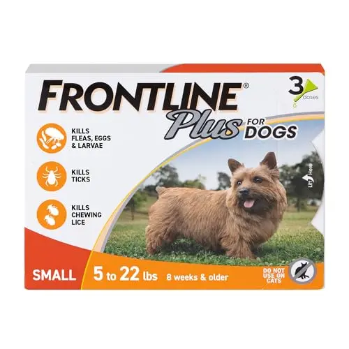 Frontline Plus flea and tick treatment for small dogs 5-22 pounds