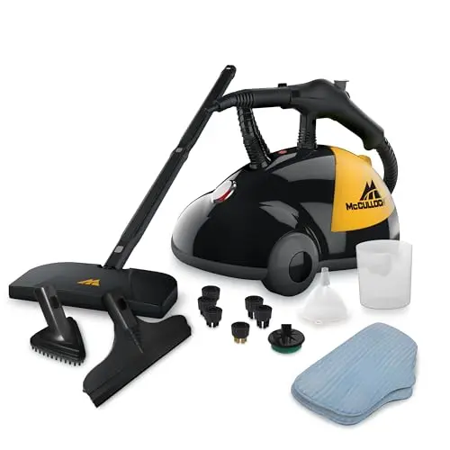 McCulloch heavy-duty steam cleaner with multiple attachments