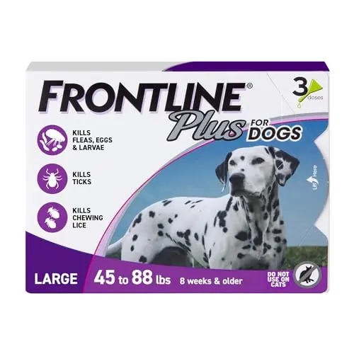 Frontline Plus flea and tick treatment for large dogs 45-88 pounds