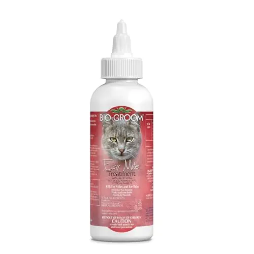 Bio-Groom ear mite treatment bottle for dogs and cats