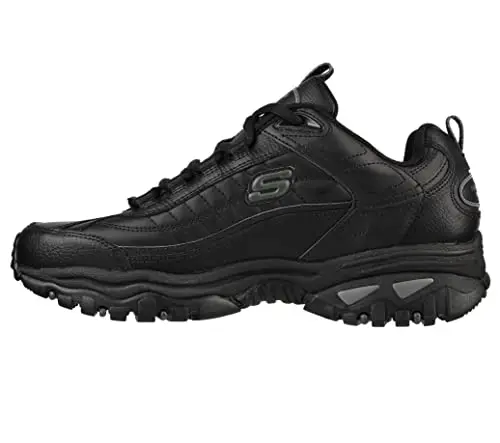 Skechers Energy Afterburn lace-up sneakers in black and grey