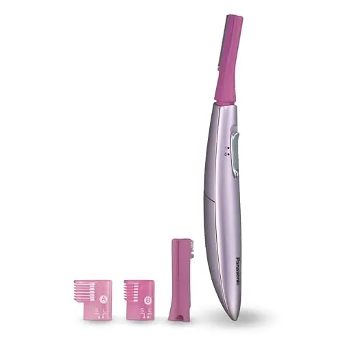 Panasonic pink facial hair trimmer with pivoting head