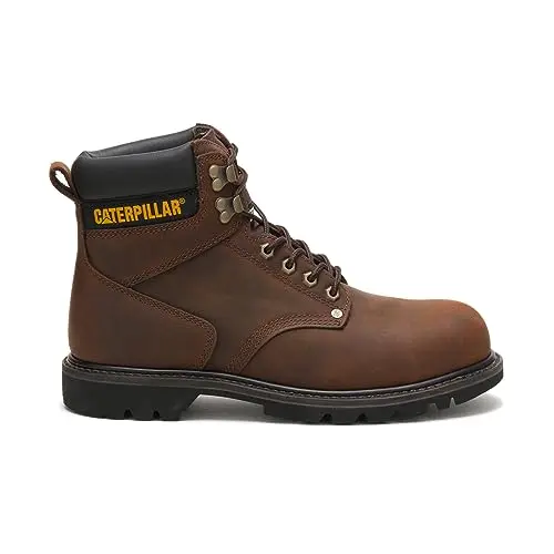 Cat Footwear Second Shift steel toe work boot showing breathable design and oil-resistant sole