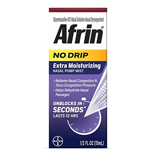 Afrin No Drip Extra Moisturizing Nasal Spray pump bottle