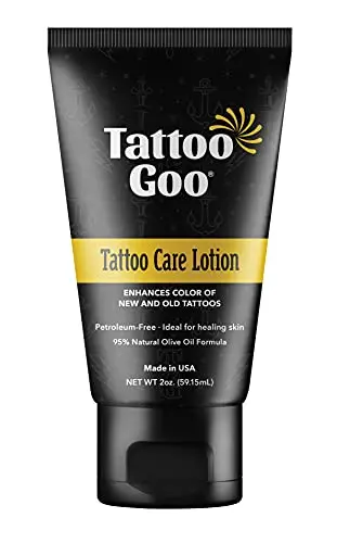 Tattoo Goo tattoo care lotion bottle with olive oil and panthenol