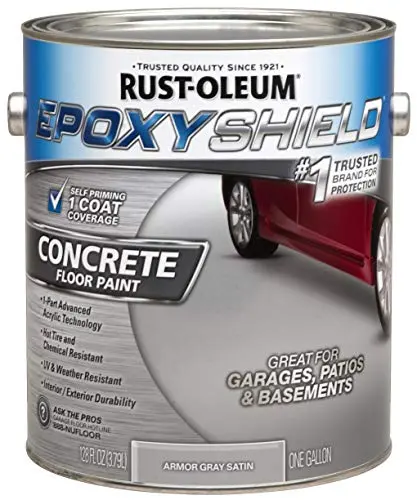 Rust-Oleum epoxy shield concrete floor paint in armor gray