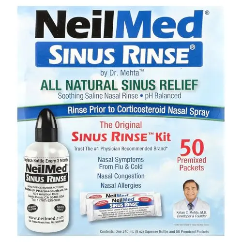 NeilMed Sinus Rinse complete kit with bottle and packets
