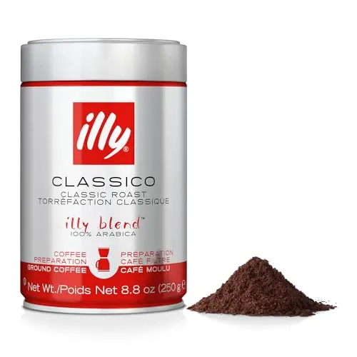 Illy Classico ground coffee can