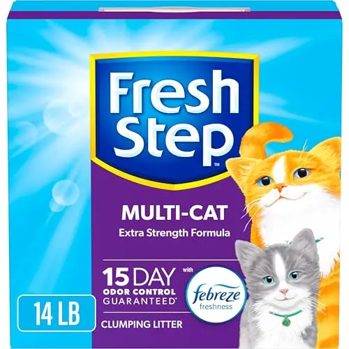 Fresh Step Multi-Cat clumping cat litter with activated charcoal for odor control