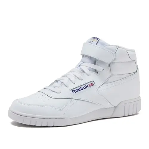 Reebok EX-O-FIT HI high top basketball shoes in white with retro design