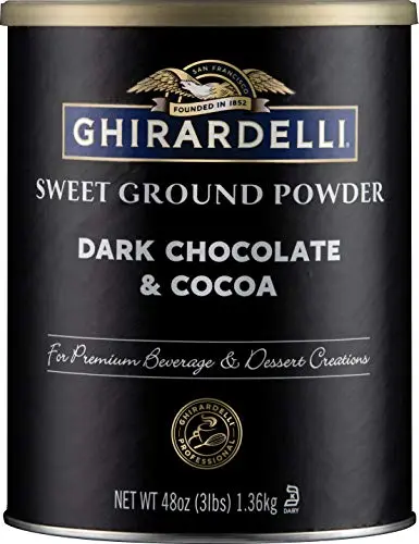 Ghirardelli Sweet Ground Chocolate and Cocoa in a 3 lb canister