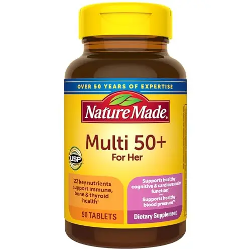 Nature Made Multivitamin For Women 50+ bottle with USP verified seal
