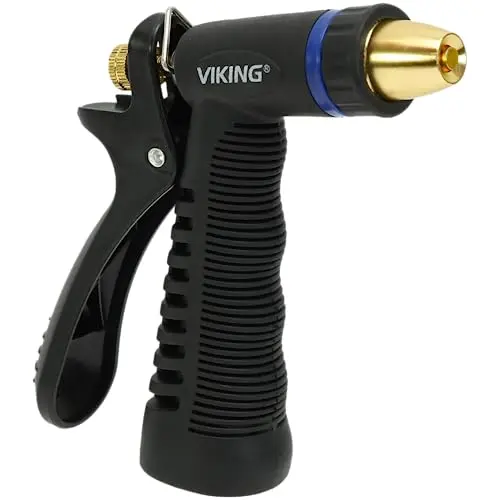 VIKING aluminum garden hose nozzle with rubberized handle