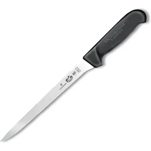 Victorinox 8-inch flexible fillet knife with black plastic handle