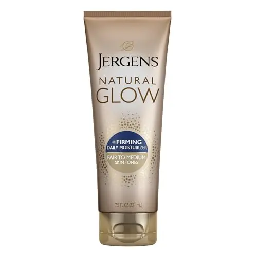Jergens Natural Glow +Firming Self Tanner bottle for fair to medium skin