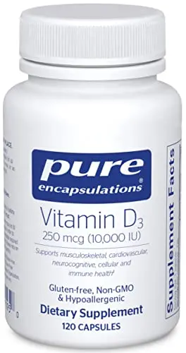 Pure Encapsulations Vitamin D3 10000 IU capsules bottle