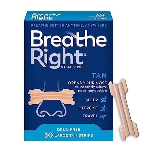 Breathe Right Original tan nasal strips for snoring
