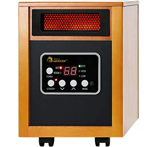 Dr Infrared Heater portable space heater in cherry color with dual heating system