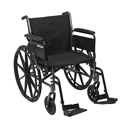 Drive Medical Cruiser III lightweight wheelchair with silver finish
