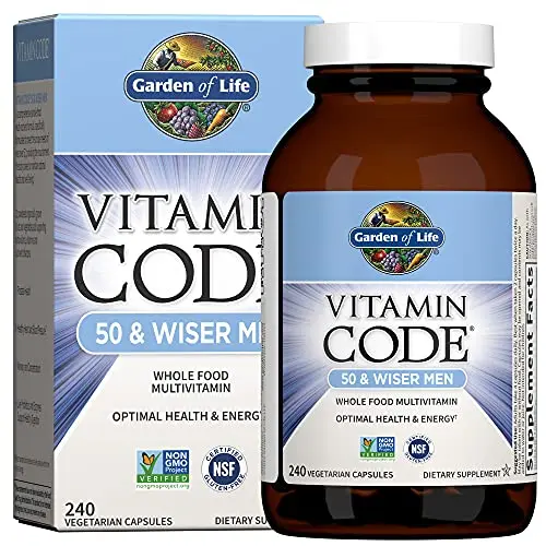 Garden of Life Vitamin Code men's multivitamin bottle with raw whole food labeling