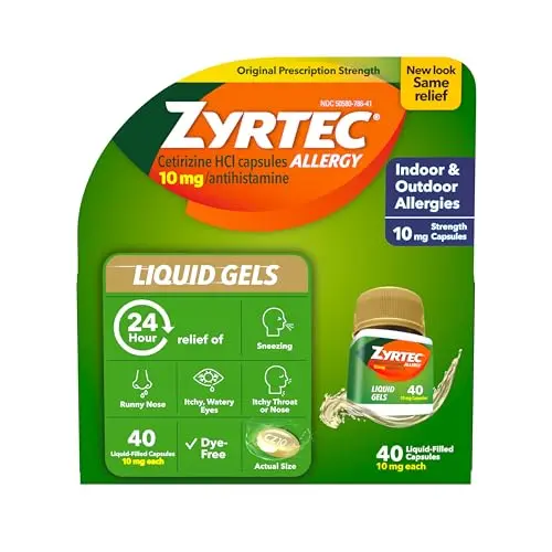 Zyrtec 24 hour allergy relief liquid gels