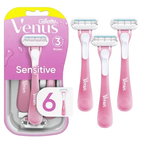 Gillette Venus Sensitive disposable women's razors in a 6-count package