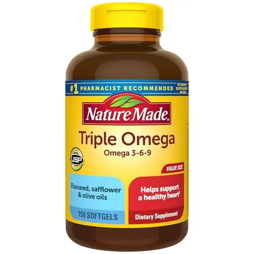 Nature Made triple omega 3-6-9 softgels from plant oils