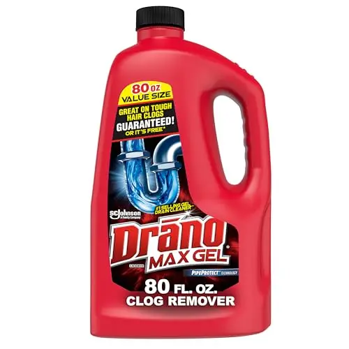 Drano Max Gel drain cleaner bottle for sink and shower drains