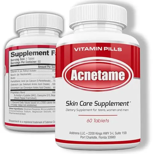 Acnetame acne pills vitamin supplement for clear skin