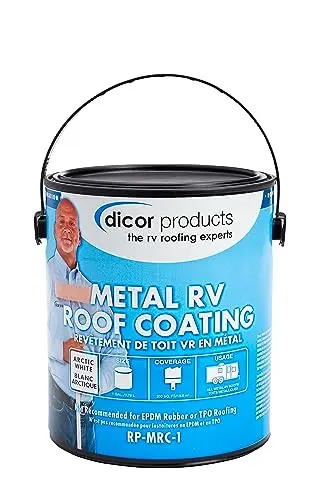 Dicor acrylic elastomeric coating for metal RV roofing in white