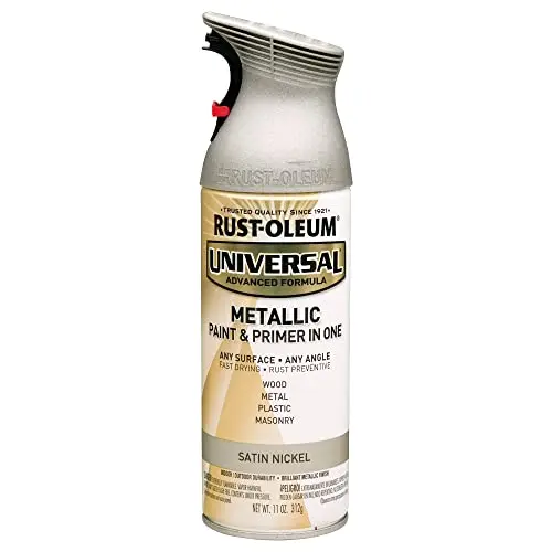 Rust-Oleum Universal Metallic Spray Paint can in Satin Nickel