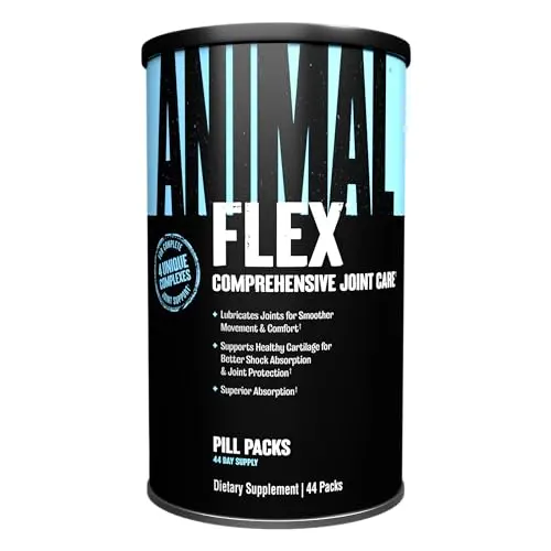 Animal Flex joint supplement package with daily pill packs