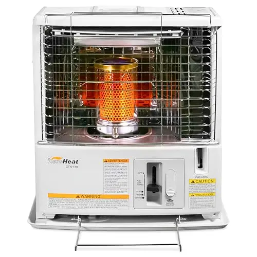 Sengoku KeroHeat indoor kerosene heater showing portable white design