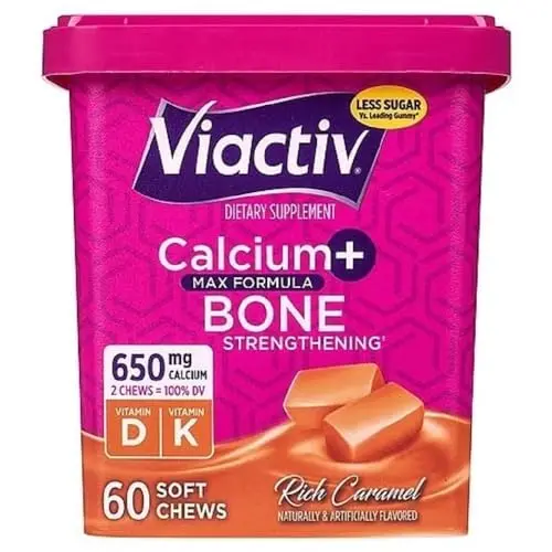 Viactiv calcium soft chews in caramel flavor