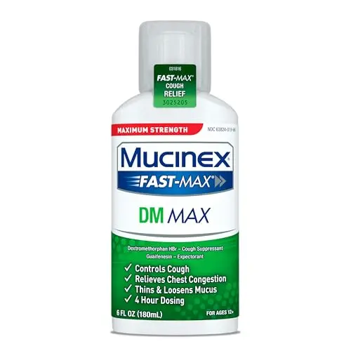 Mucinex DM Max Liquid cough medicine bottle