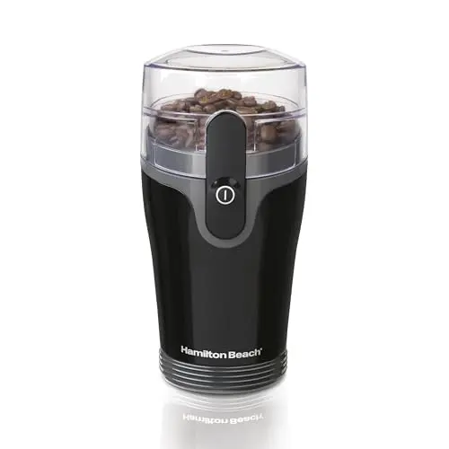 Hamilton Beach Fresh Grind Electric Coffee Grinder in black with removable chamber