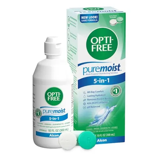 Opti-Free Puremoist multi-purpose solution bottle