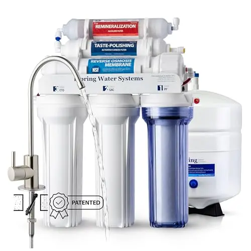 iSpring RCC7AK under sink reverse osmosis water filter system with alkaline remineralization