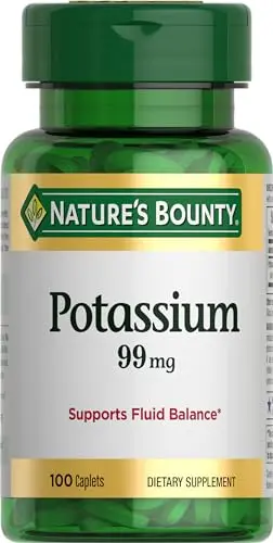 Nature's Bounty Potassium gluconate caplets for fluid balance