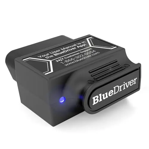 BlueDriver OBD2 scanner showing live data on smartphone
