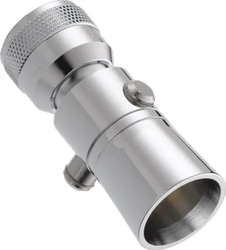 Delta Faucet chrome shower head with round contemporary design