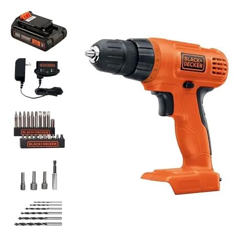 BLACK+DECKER 20V MAX cordless drill driver with bit set