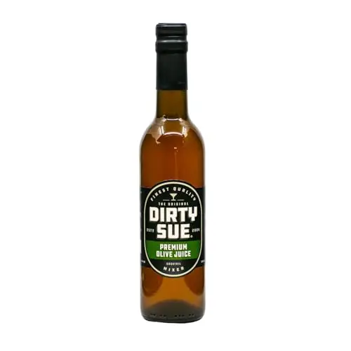 Dirty Sue Premium Olive Juice bottle for dirty martinis