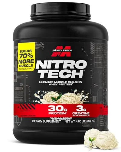 MuscleTech Nitro-Tech Whey Protein Powder Vanilla Cream