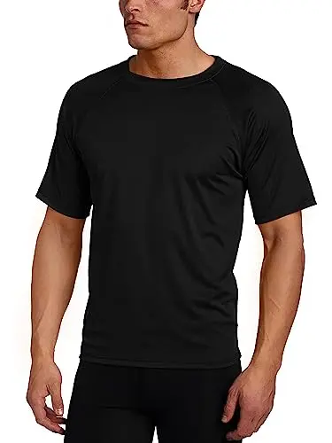 Kanu Surf men's short sleeve UPF 50 swim rash guard in black
