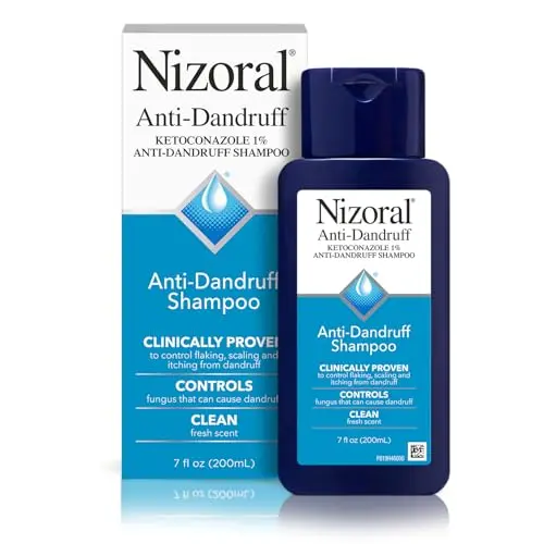 Nizoral Anti-Dandruff Shampoo bottle with fresh scent