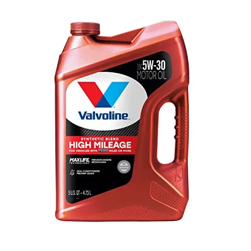 Valvoline High Mileage with MaxLife Technology 5W-30 synthetic blend motor oil