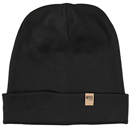 Minus33 100% merino wool cuff beanie in black