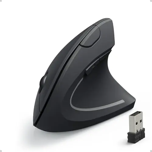 Anker wireless vertical ergonomic optical mouse in black